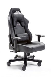 Robas Lund 62543NN4 DX Racer12 Gaming-/Büro-/Schreibtischstuhl, Chefsessel mit Armlehnen, Wide Serie, 69 x 127-134 x 76 cm, Gestell Alu, Bezug Kunstleder, schwarz - 1